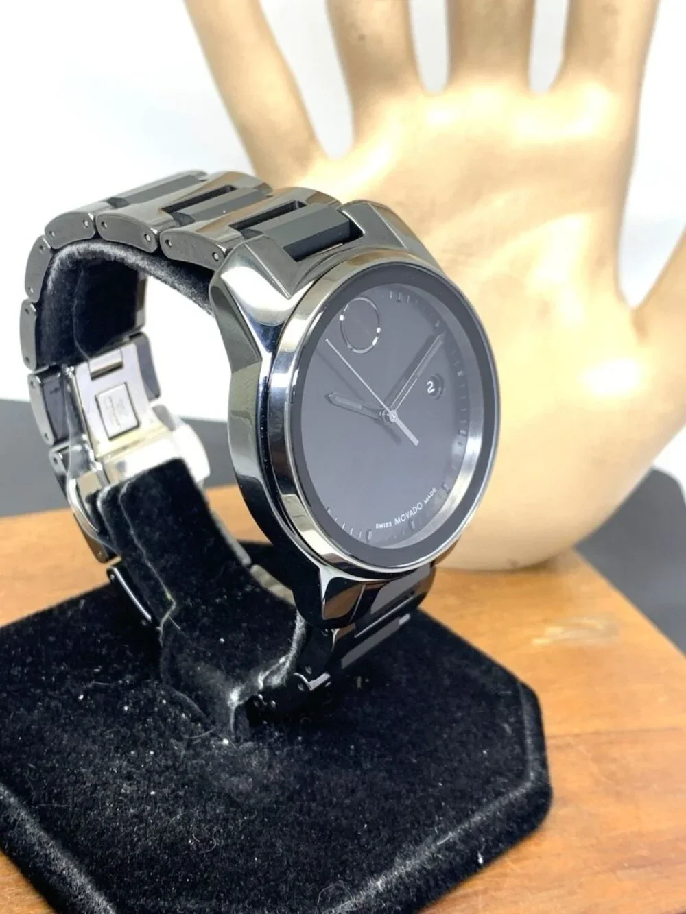 Movado Men's Watch Bold Verso Gray Dial Swiss Quartz Black Ceramic Steel 42mm